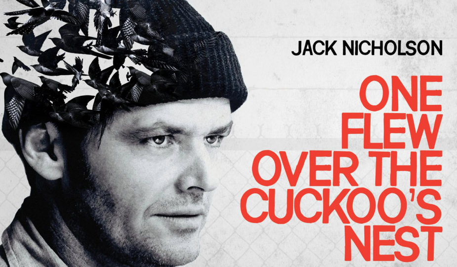 A scene from One Flew Over the Cuckoo’s Nest (1975) featuring Jack Nicholson as Randle McMurphy, wearing a black cap. The black cap has a flock of birds being released into the sky. The birds symbolize freedom and rebellion, echoing the central theme of the film, as McMurphy seeks to break free from the confines of the psychiatric institution. must watch films